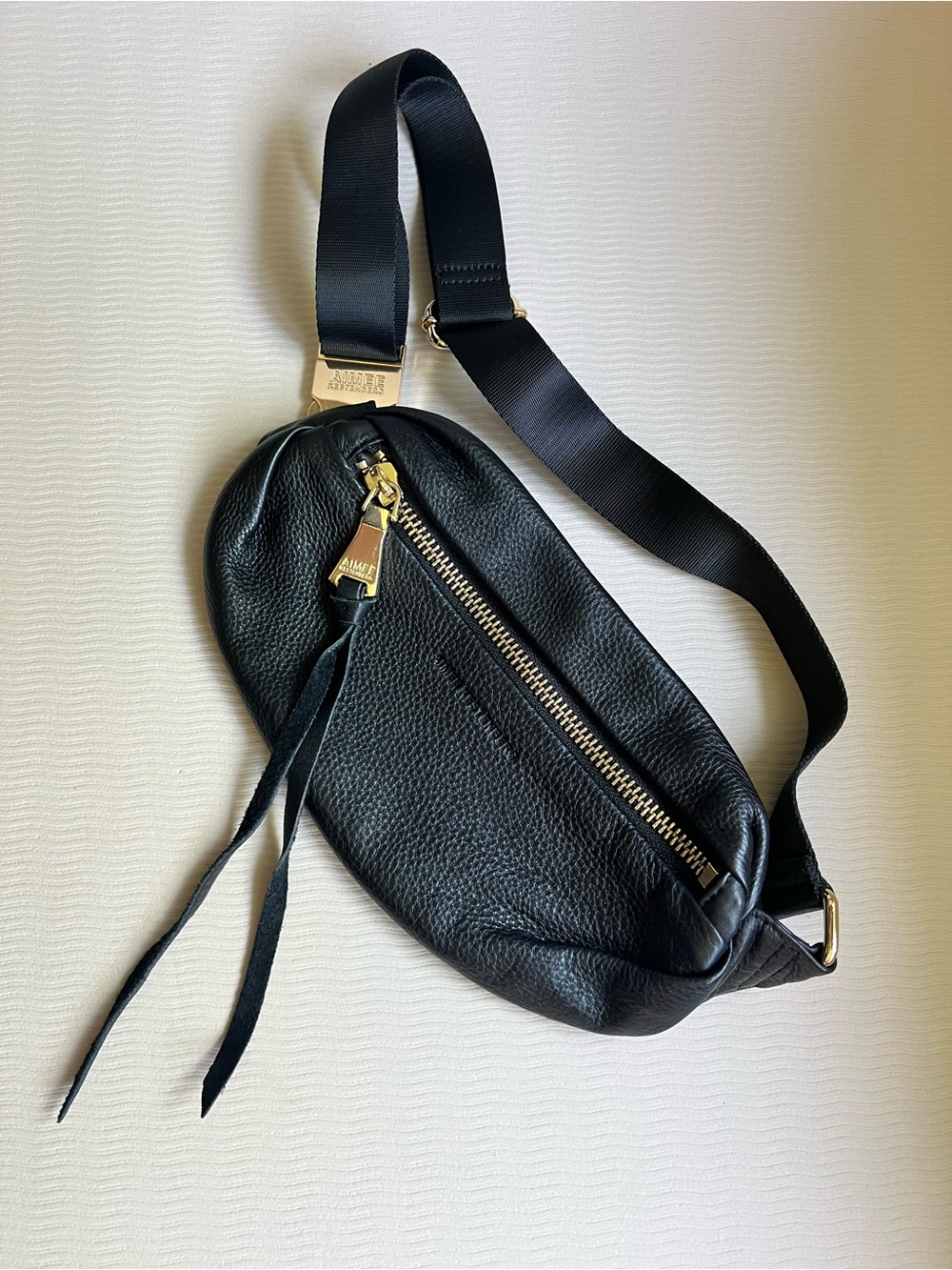 Aimee Kestenberg Milan Bum Bag Black Leather Crossbody Belt Bag NWOT